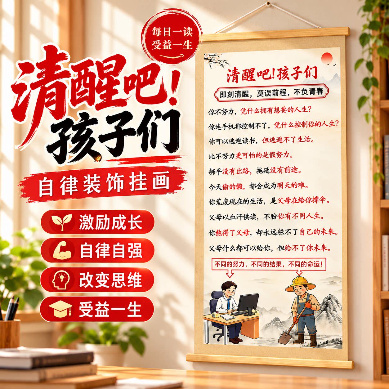 教室学校励志劝学装饰画