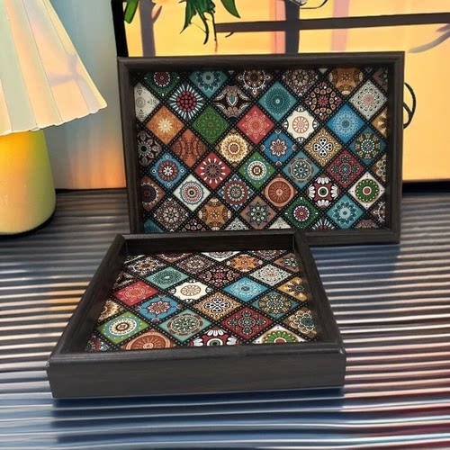 高档复古茶盘胡桃木首饰