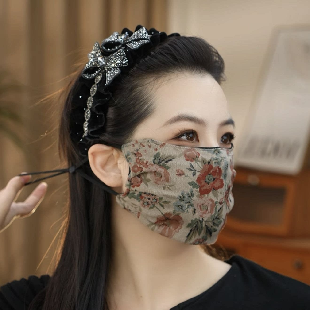 冬季加绒加厚防风可水洗女士口罩