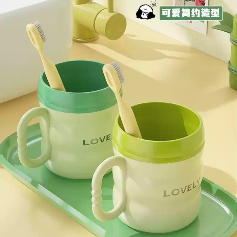 高颜值北欧竹节防摔牙刷杯套装