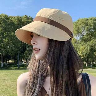 2026新款春夏出游渔夫帽子女大头围显脸小百搭可挂口罩鸭舌帽