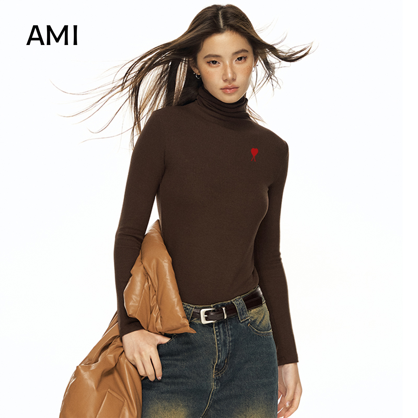 AMI美式高领打底衫女内搭2