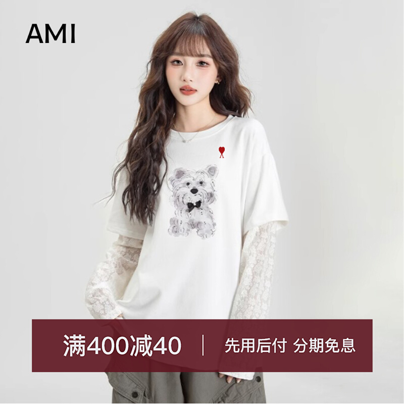 AMI2025美式潮牌圆领长袖T