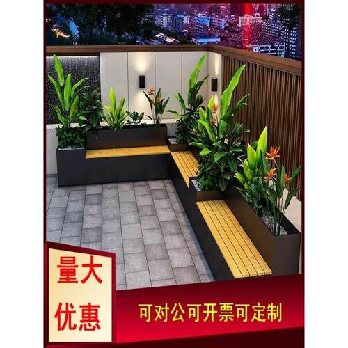 厂家直销休息凳不锈钢商业街花箱坐凳外摆围栏户外座椅花池金属