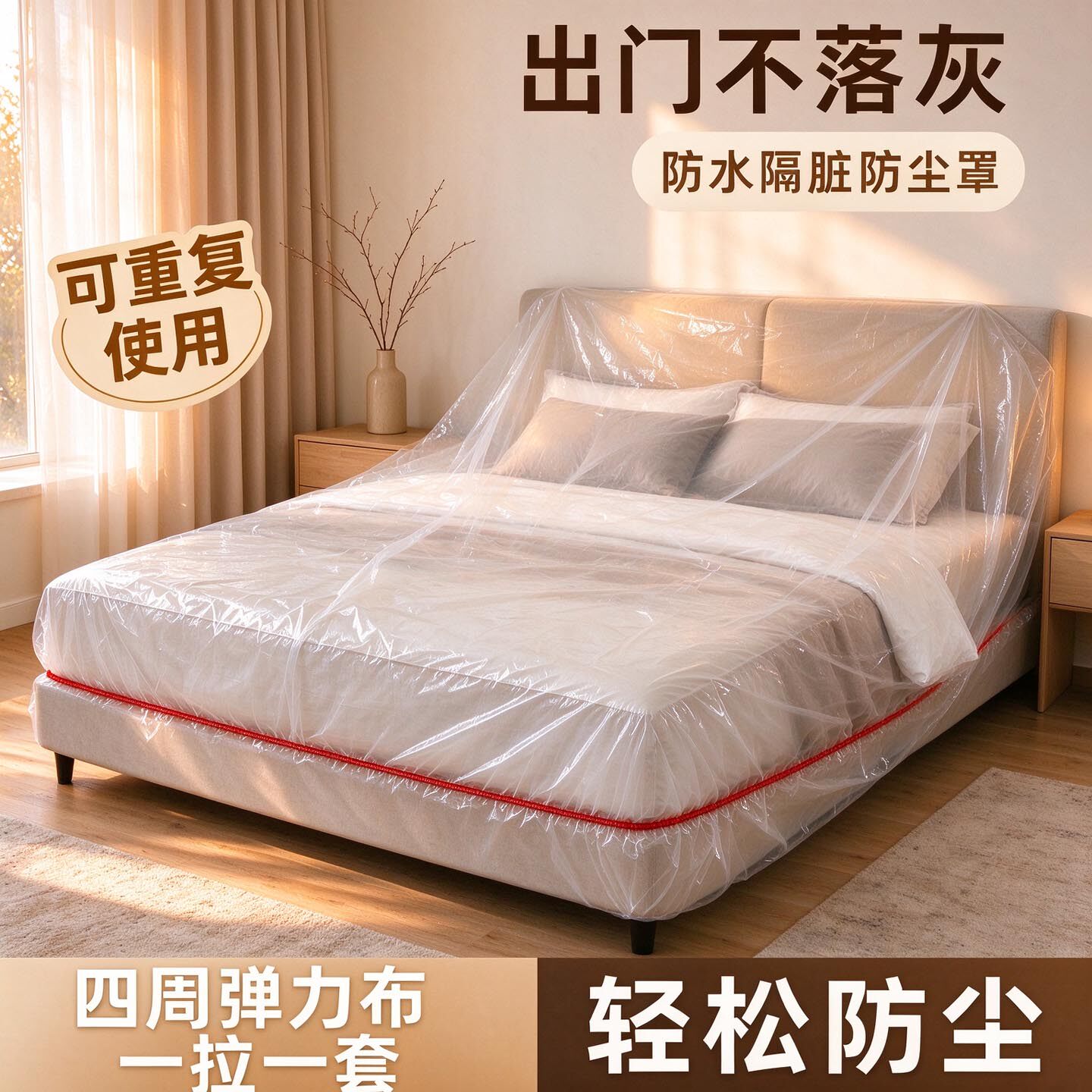 加大加厚一次性全盖防尘床罩