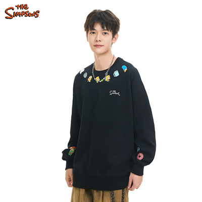 THE SIMPSONS辛普森一家2025秋冬季新款宽松卫衣休闲加绒情侣休闲