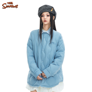 THE SIMPSONS辛普森一家蓝色羽绒服男女同款2025新款冬季防寒外套