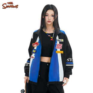 THE SIMPSONS辛普森一家赛车服夹克立领春季季时尚潮流宽松男女款