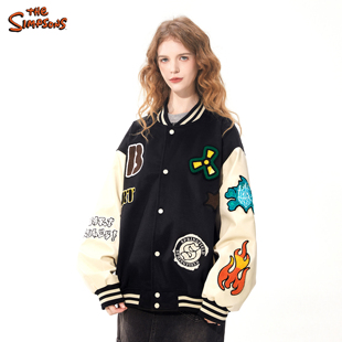 THE SIMPSONS辛普森一家棉服棒球服棉衣秋冬新款夹克外套保暖上衣