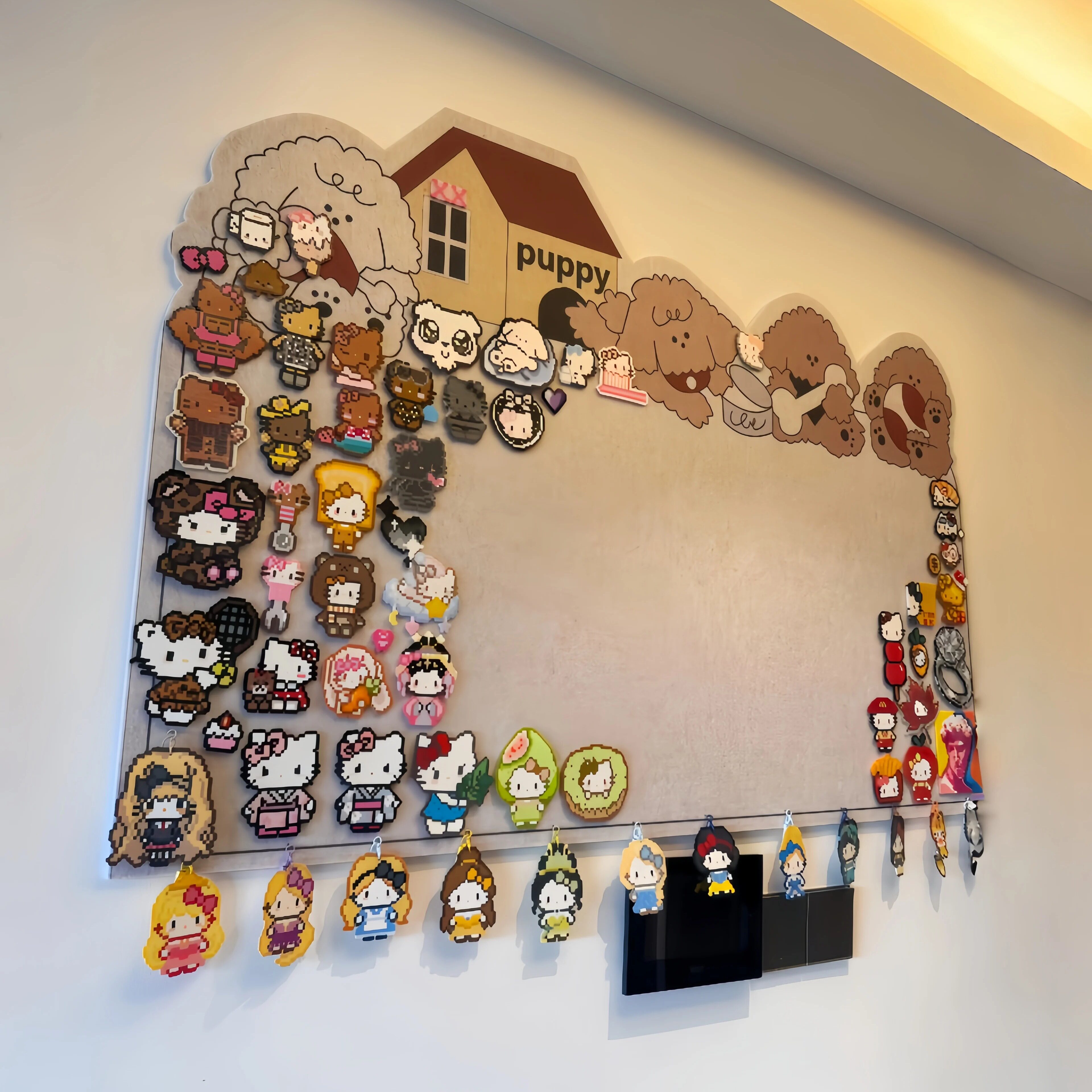 拼豆成品收纳展示板羊毛毡板手工diy展示框赠图钉免打孔装饰ins墙