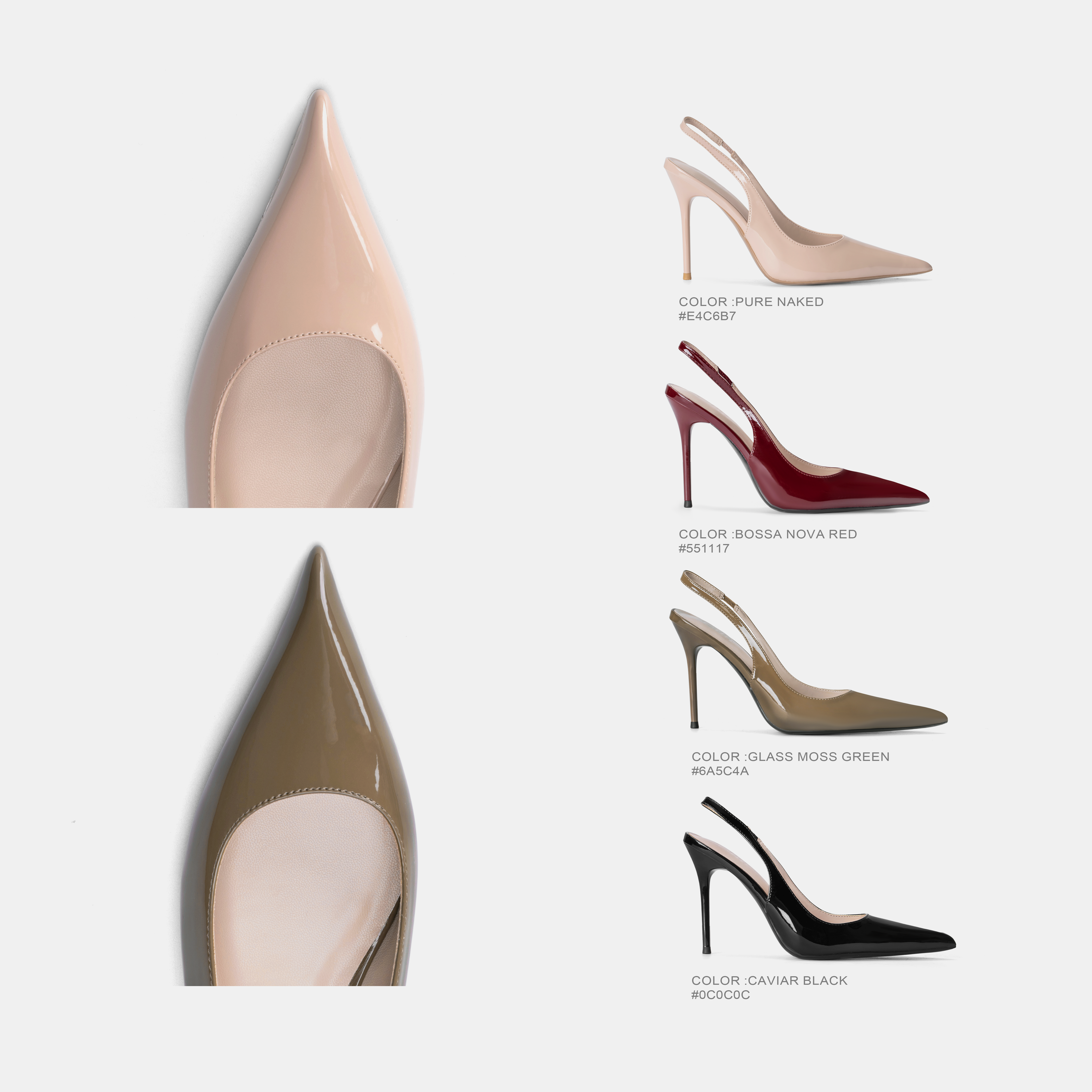 Cihi'Longtermism'长期主义 羊皮镜面哲学手工尖头裸色气质高跟鞋