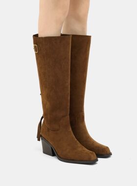 Cihi原胚重工 美拉德西部高低筒长靴短靴宽阔粗跟线条美学骑士靴