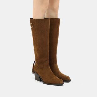 Cihi原胚重工 美拉德西部高低筒长靴短靴宽阔粗跟线条美学骑士靴