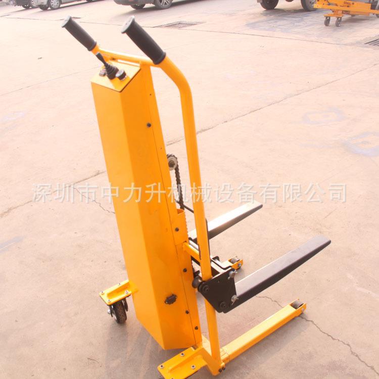 迷你工位车液压升降机轻型半电动堆高车电动升降装卸叉车