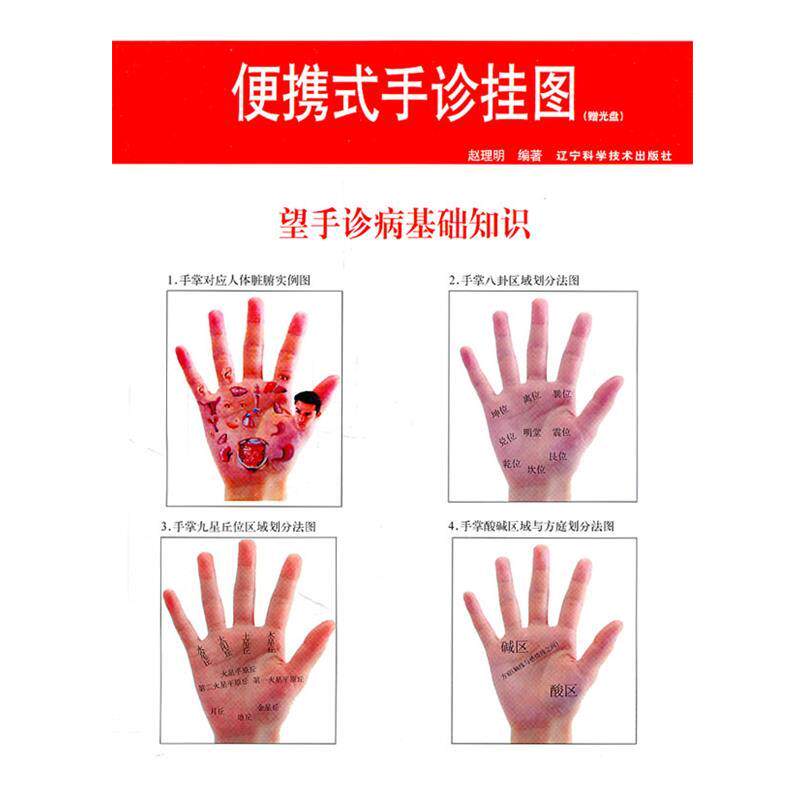 【正版书】 便携式手诊挂图 赵理明 主编 辽宁科学技术出版社