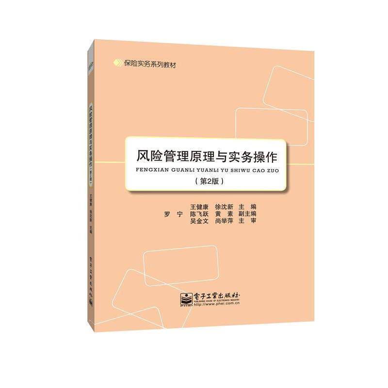 【正版书】 风险管理原理与实务操作 王健康,徐沈新 主编 电子工业出版社