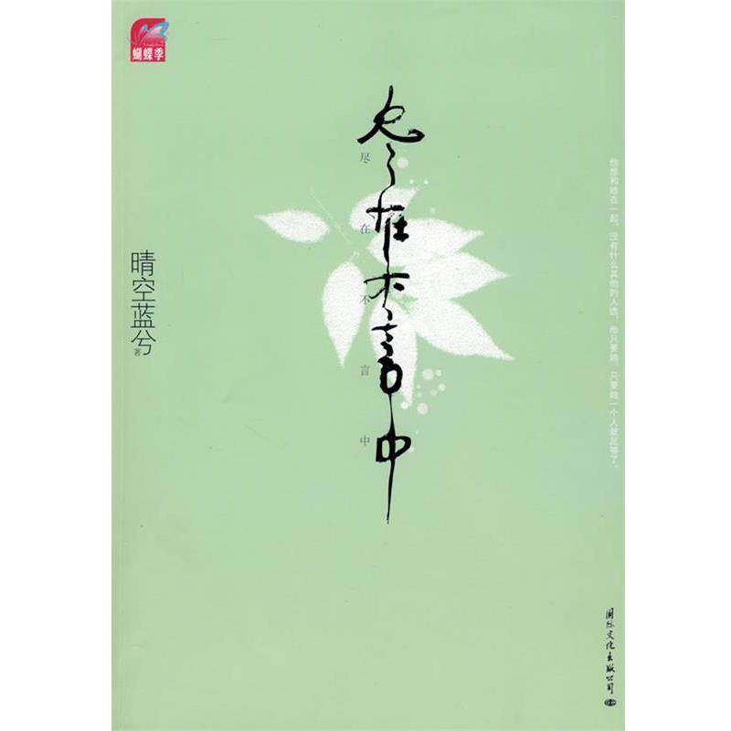 【正版书】 尽在不言中 晴空蓝兮 著 国际文化出版公司