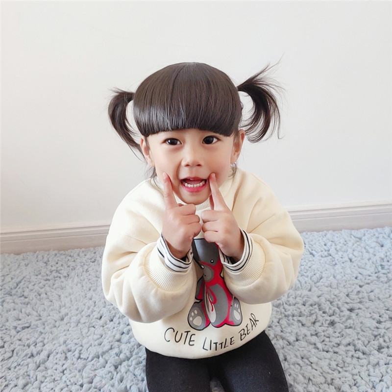 婴幼儿假发前刘海空气小女童孩子公主头饰可爱逼真发丝安全汗毛夹