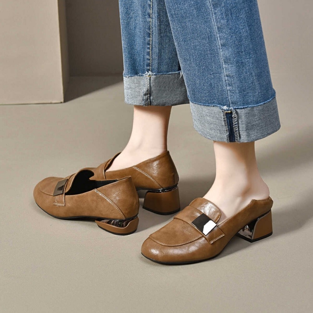 5228春季新款女鞋单鞋英伦风皮鞋豆豆鞋复古粗跟软底中跟低跟女鞋,女鞋,浅口单鞋,淘宝优惠券,粉丝福利购,淘宝优惠卷