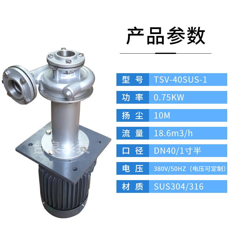 立式耐空转循环泵TSV-40SUS-1东元液下水泵0.75KW1HPDN40