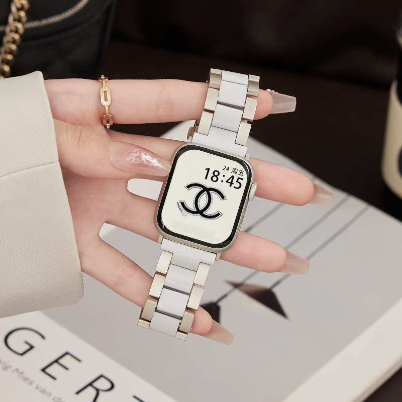 适用iwatchs10苹果金属树脂表带