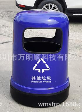 大量生产抗老化防腐蚀大容量户外垃圾桶130升玻璃纤维果皮箱