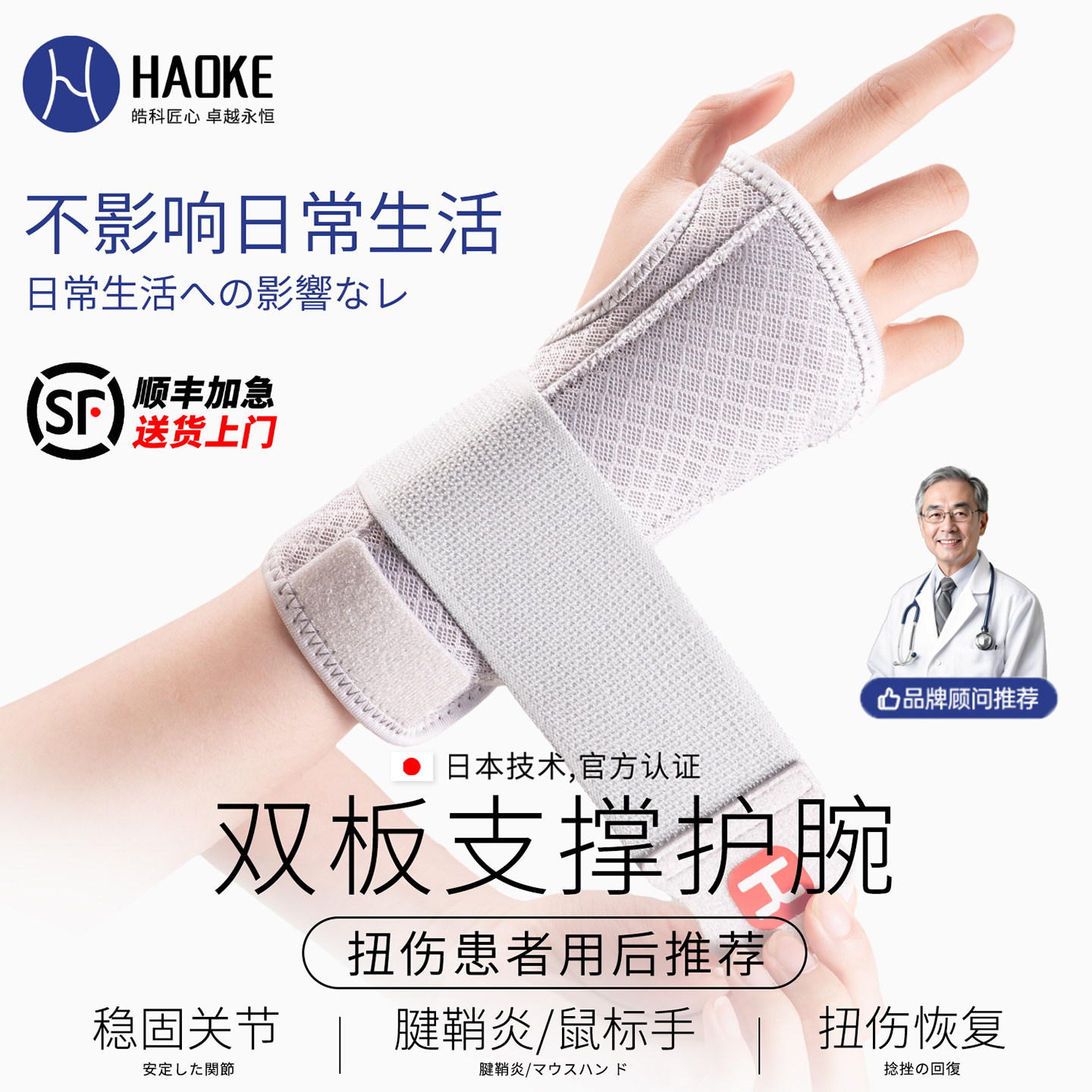 手腕腱鞘扭伤骨折医用固定护腕套图片