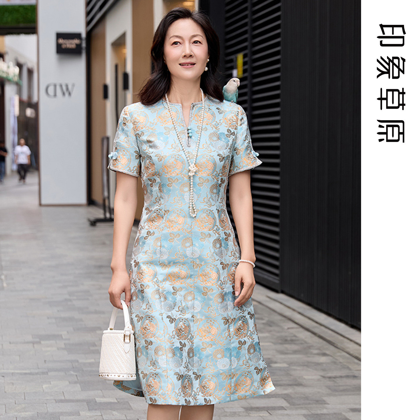 【臻选宋锦】印象草原25夏季新品桑蚕丝连衣裙女设计款长裙
