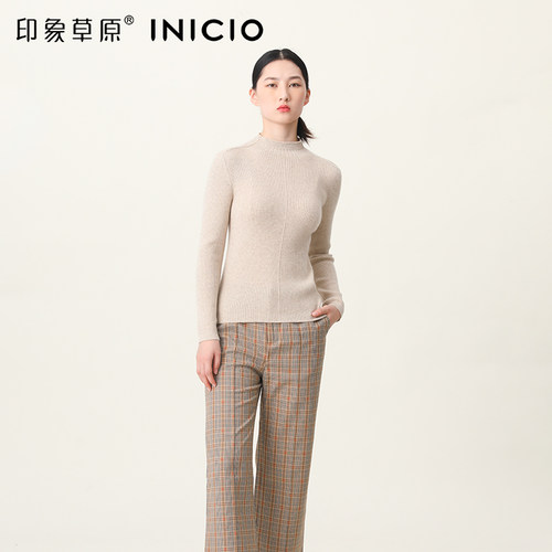 印象草原修身显瘦纯山羊绒半高领