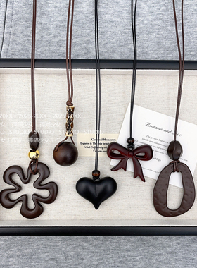 捧猫家~民族风咖色编绳项链