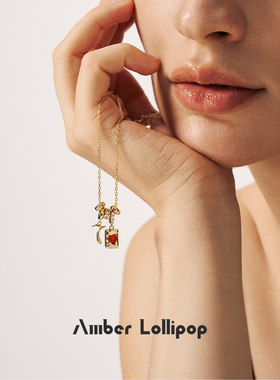 【王玉雯同款】Amber Lollipop生辰石项链轻奢宝石锁骨链新年礼物