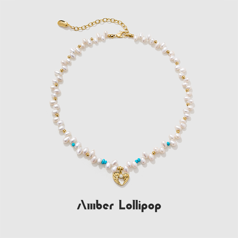 绿松石天然珍珠项链串珠配饰女