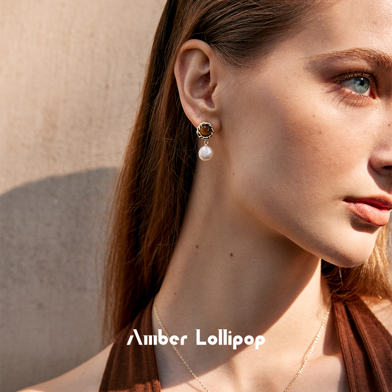 AmberLollipop虎眼石耳环