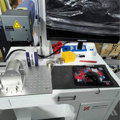 mopa光纤激光打标机五金不锈钢金属小型激光打标机带动态旋转