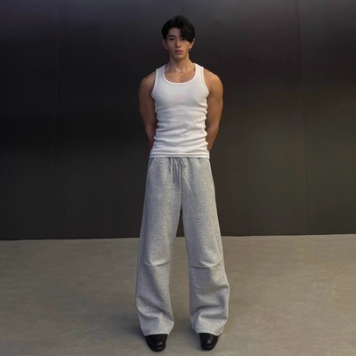 POISELITE空气层直筒抽绳卫裤