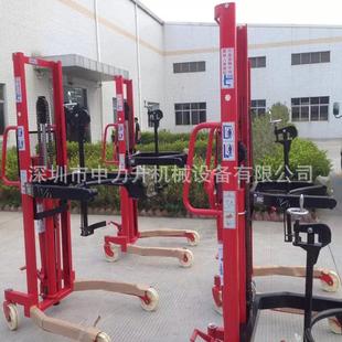 手动油桶堆高车升高翻转倒料油桶车油桶装卸搬运