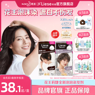 【花王遮白染】莉婕Liese泡沫染发剂染发膏遮白发泡泡染黑茶黑色
