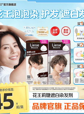 【花王遮白染】莉婕Liese泡沫染发剂染发膏遮白发泡泡染黑茶黑色