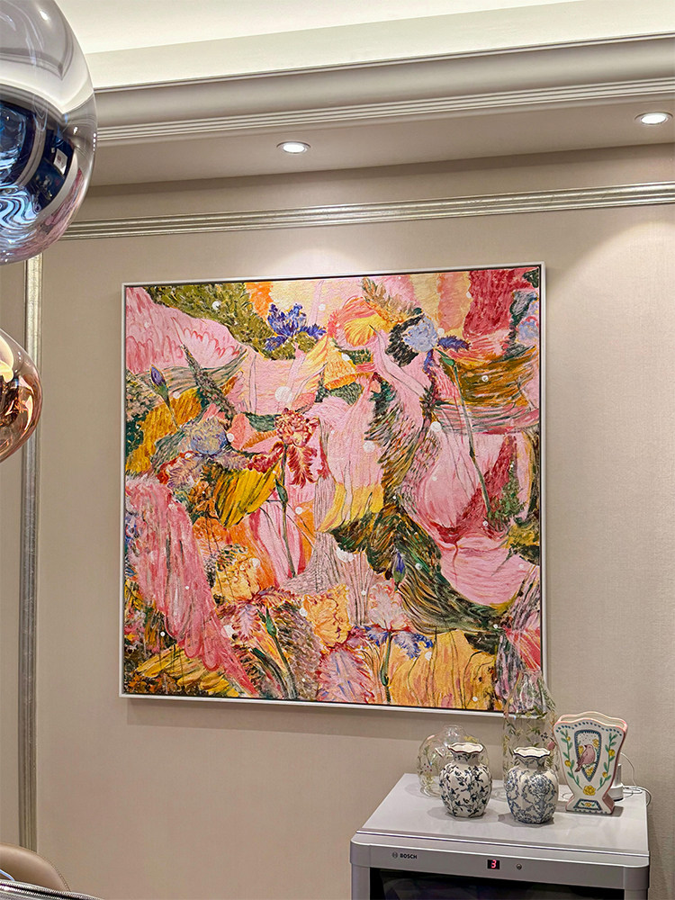《花开富贵》现代简约植物花卉客厅装饰画小众艺术高级感餐厅壁画