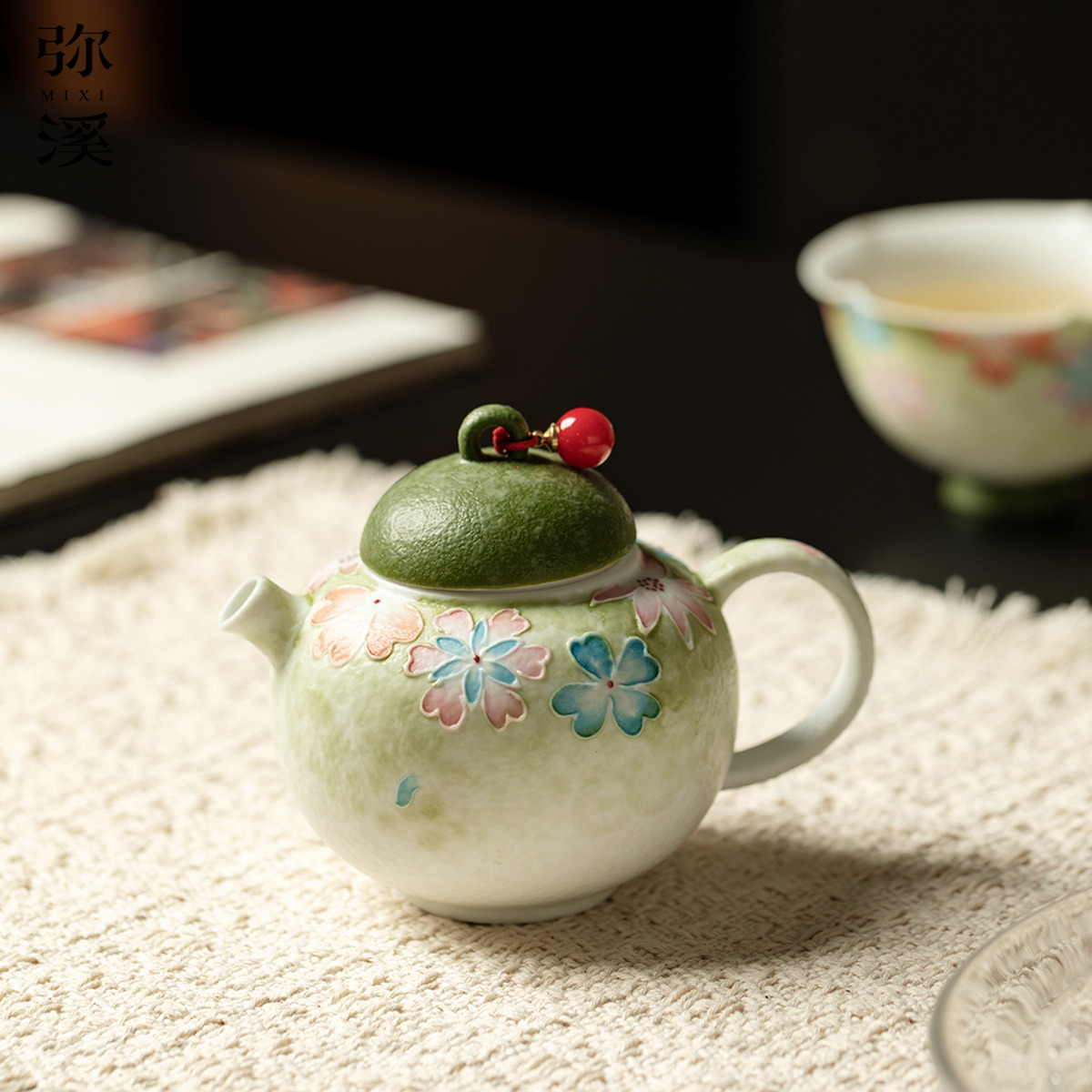 创意新款小青柑繁花圆满壶家用高档陶瓷茶具泡茶壶高级轻奢泡茶器