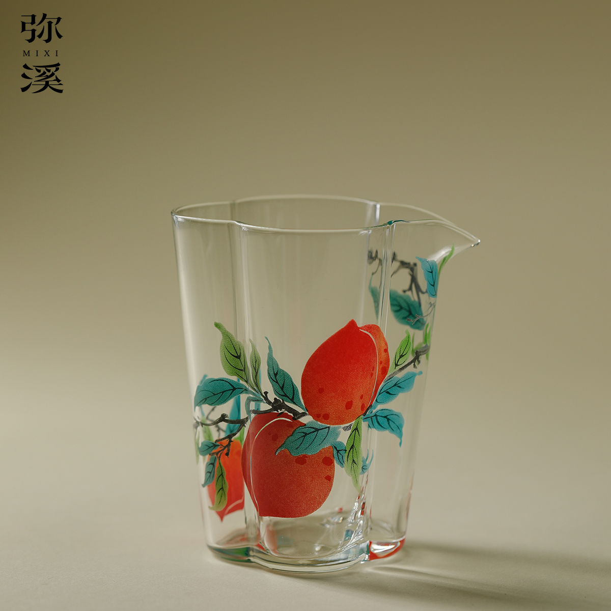 弥溪福满仙桃海棠公杯家用高档公杯匀杯加厚高硼硅玻璃大号公道杯
