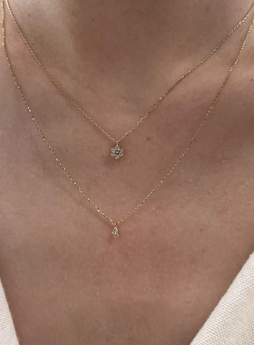 极细mini小花吊坠项链轻奢简约女