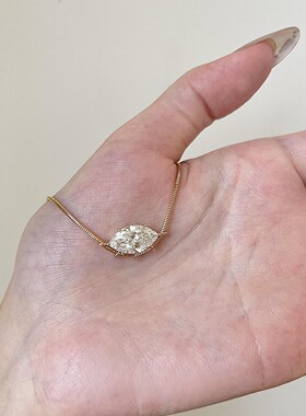 复古金色仿马眼钻项链百搭巨好看