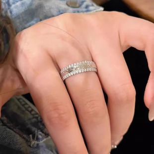 碎冰冰戒指2025新款 小众设计精致指环轻奢高级气质简约百搭食指戒