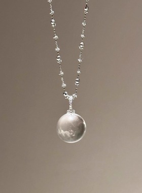 清冷感仿白水晶闪钻项链轻奢精致