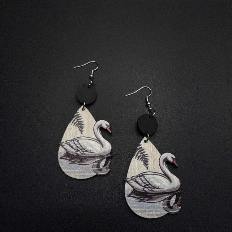 中古Vintage木质天鹅耳环小众设计感独特耳钉轻奢时尚高级感耳饰,饰品/流行首饰/时尚饰品新,耳环,淘宝优惠券,粉丝福利购,淘宝优惠卷