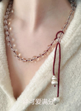 福禄满满新中式葫芦仿白水晶项链