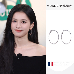 野狗骨头苗靖张婧仪同款圈圈耳环法式气质简约显脸小百搭夸张耳圈