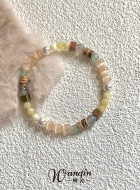 民族风猫眼石仿珍珠椰壳手串精致