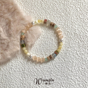 民族风猫眼石仿珍珠椰壳手串女复古百搭小众精致气质2025超火手链